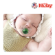 Nuby Little Gems Pacifier with Orthodontic Silicone Baglet With PP Hygienic Cover In PS Box 6M-18M (Dark Green, White)