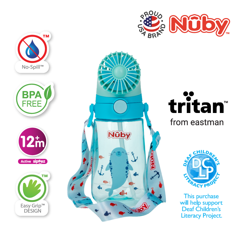 Nuby Water Bottle with Fan | Sippys & Cups