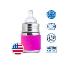 Pura Kiki 5oz/150ml Infant Bottle with Pink Sleeve
