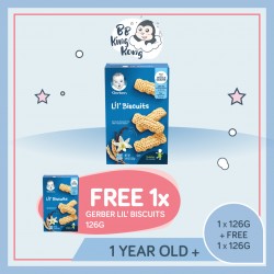 (Buy 1 Free 1) BB King Kong Gerber Snack Lil Biscuits 126g Box (Expiry Date : 19.01.2022)