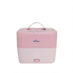 Bear Electric Lunch Box Portable Lunch Box Heated Stainless Steel Lunch Box 2-layer Mini Rice Cooker (1.2L) BLB-G12L