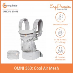 [Exclusive Design] Ergobaby Omni 360 Cool Air Mesh All-in-One Newborn Baby Carrier (Grey Pink Dots)