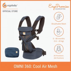 Ergobaby Omni 360 Baby Carrier - All-in-One Cool Air Mesh (Raven)