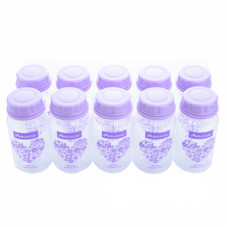 Autumnz B/milk Storage Bottles (10 btls) (lullaby melon pink) - *FREE Autumnz Double Ziplock Breastmilk Storage Bags*