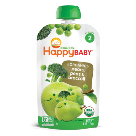 HappyBaby Stage 2 Simple Combos (Peas Pears Broccoli)