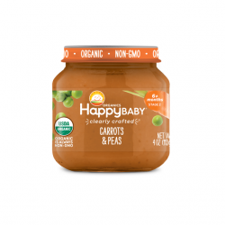 HappyBaby Clearly Crafted Jar Stage 2 - Carrots & Peas