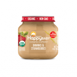 HappyBaby Clearly Crafted Jar Stage 2 - Bananas & Strawberries
