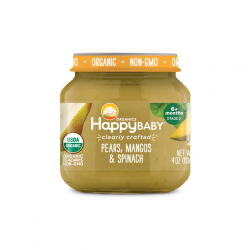 HappyBaby Clearly Crafted Jar Stage 2 - Pears, Mangos & Spinach