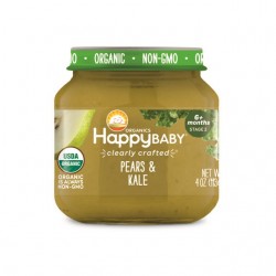 HappyBaby Clearly Crafted Jar Stage 2 - Pears & Kale