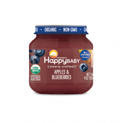 HappyBaby Clearly Crafted Jar Stage 2 Apples Blueberries