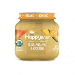 HappyBaby Clearly Crafted Jar Stage 2 - Pears, Pineapple & Avocados