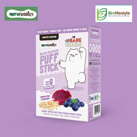 Special Edition Natufoodies Organic Multigrain Puff Stick Dragon Fruit & Blueberry (21g)