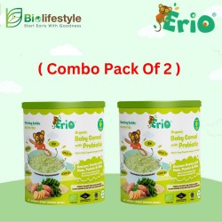 (Combo Pack Of 2) Erio Organic Baby Cereal With Probiotic - Ancient Grains with Kale ,Potato & Chia (200g)