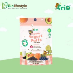 Erio Organic Black Rice Yogurt Puffs (In Pouch) - Peach A/do & B/berry 15g