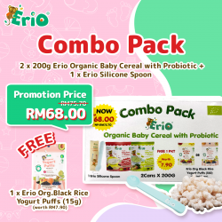 Combo Pack Erio Organic Baby Cereal With Probiotic - Blue (2X200g)
