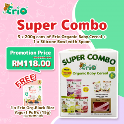 Super Combo Erio Organic Baby Cereal - Blue (3X200g)