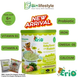  Erio Organic Baby Cereal with Probiotic - Ancient Grains with Kale, Potato & Chia 200g