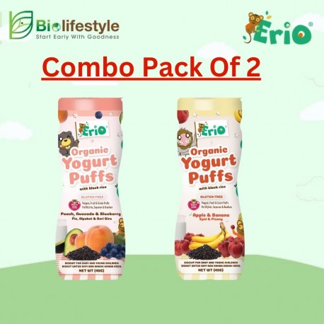 (Combo Pack Of 2) Erio Organic Black Rice Yogurt Puffs 45g