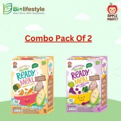 (Combo pack Of 2) Apple Monkey Instant Brown Rice and Red Rice Porridge 90g