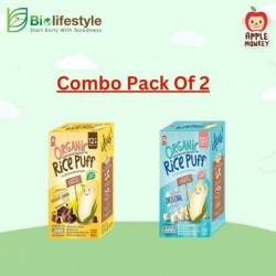 (Combo Pack Of 2) Apple Monkey Organic Rice Puff 30g