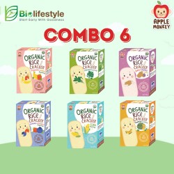 (Combo Pack Of 6) Apple Monkey Organic Rice Cracker 30g