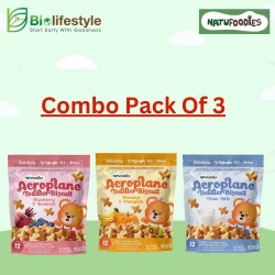 (Combo Pack Of 3) Natufoodies Aeroplane Toddler Biscuits in BAG 100g