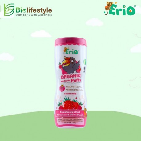 Erio Organic Multigrain Puffs 45g - Strawberry & Beetroot 