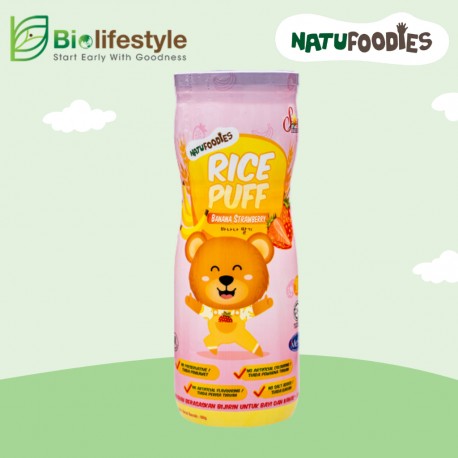 Natufoodies Rice Puff 60g - Banana Strawberry