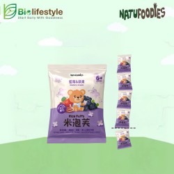 Natufoodies Rice Puff - Blueberry & Apple (In Strip 5g x 5 Packs)