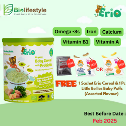  Erio Organic Baby Cereal with Probiotic - Ancient Grains with Kale, Potato & Chia 200g