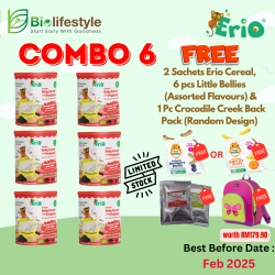 (Combo Pack Of 6) Erio Organic Baby Cereal With Probiotic - Ancient Grains with Chia (200g x 6)