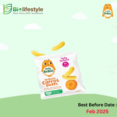 Little Bellies Baby Puffs 12g - Carrot