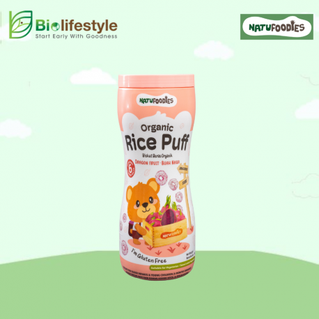 Natufoodies Organic Rice Puff 42g - Dragon Fruit