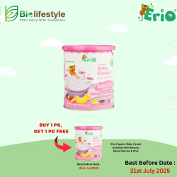 Erio Organic Baby Cereal Oatmeal with Banana Mixed Berry & Chia 200g