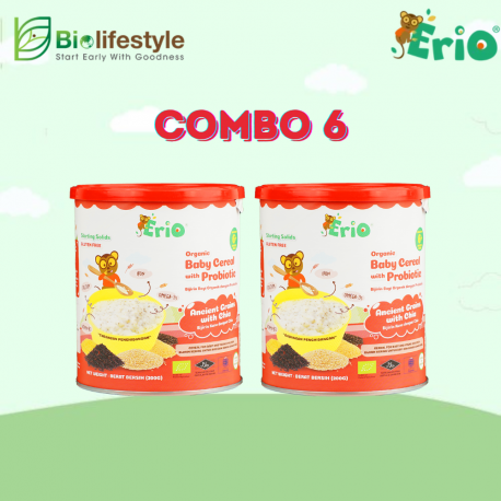 (Combo Pack Of 6) Erio Organic Baby Cereal With Probiotic - Ancient Grains with Chia (200g x 6)