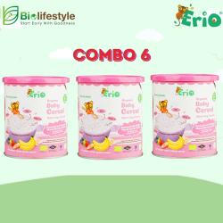 (Combo Pack Of 6) Erio Organic Baby Cereal Oatmeal with Banana Mixed Berry & Chia (200g x 6)