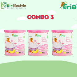 (Combo Pack Of 3) Erio Organic Baby Cereal Oatmeal with Banana Mixed Berry & Chia (200g x 3)