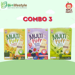 (Combo Pack Of 3) Apple Monkey Organic Multi Puff 25g