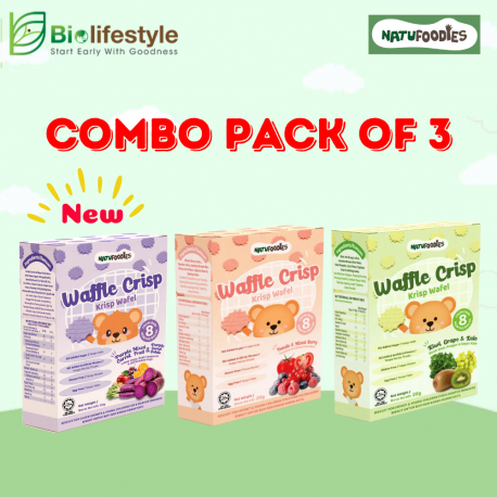 (Combo Pack Of 3) Natufoodies Waffle Crisp 20g