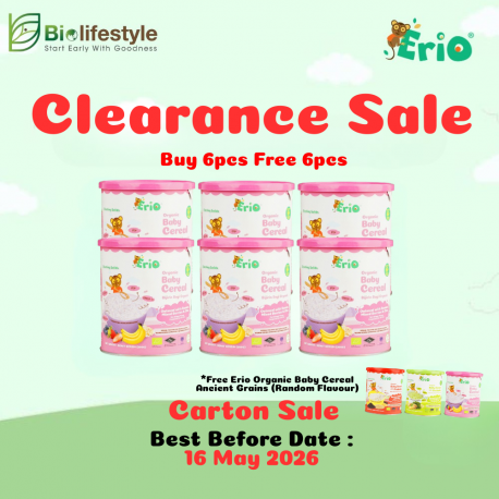 *Clearance Sale* (Combo Pack Of 6) Erio Organic Baby Cereal Oatmeal with Banana Mixed