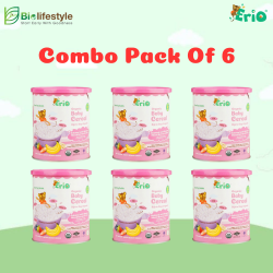 (Combo Pack Of 6) Erio Organic Baby Cereal Oatmeal with Banana Mixed Berry & Chia (200g x 6)