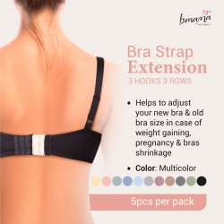 Bmama Women Bra Extenders 3-hooks 3-rows Bra Strap Extension (5pcs/pack)