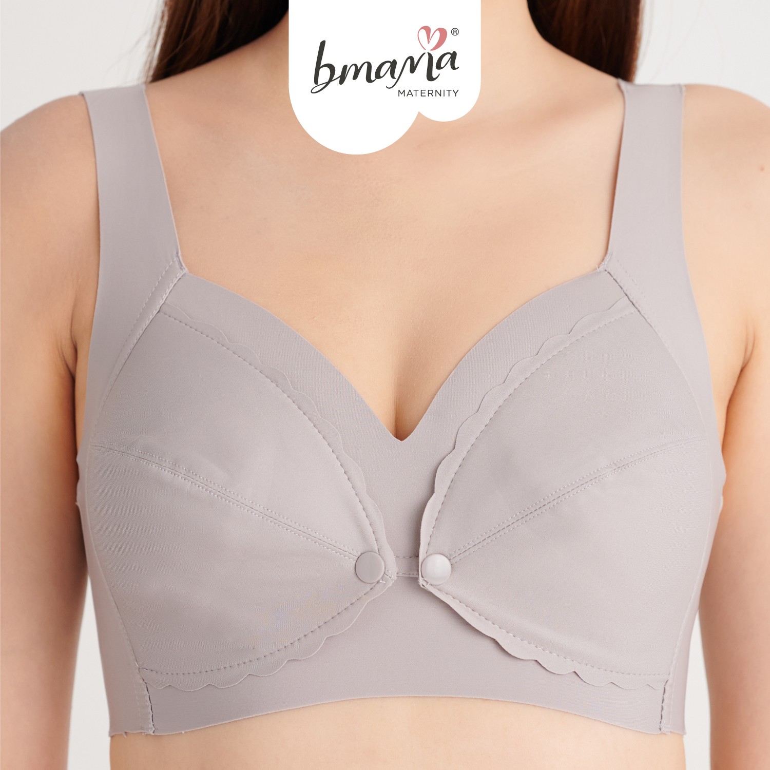 Bmama Comfort Breathable Hands-Free Pumping and Nursing Sport Bra - Grey