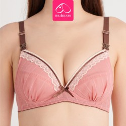 Inujirushi Lace Wired Top Open Maternity Bra (Pink)