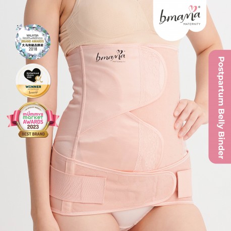 Bmama 2in1 Belly and Pelvic Binder Satin Set (Pink Girdle)