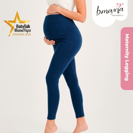 Bmama Slim Fit Stretchable High waist Maternity Legging (Blue)