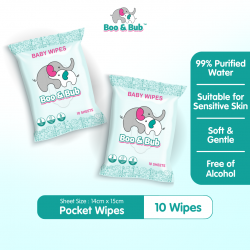 10pcs Baby Hand & Mouth Wipes – Alcohol-Free & Gentle | Motherhood