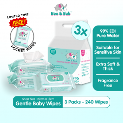 3x 80pcs Non alcohol BABY WIPES Wet Tissue Baby wet wipe multipurpose tisu basah baby tissue basah