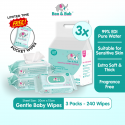 3x 80pcs Non alcohol BABY WIPES Wet Tissue Baby wet wipe multipurpose tisu basah baby tissue basah