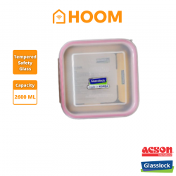 Hoom Acson Glasslock Food Storage 2600ml Square Type